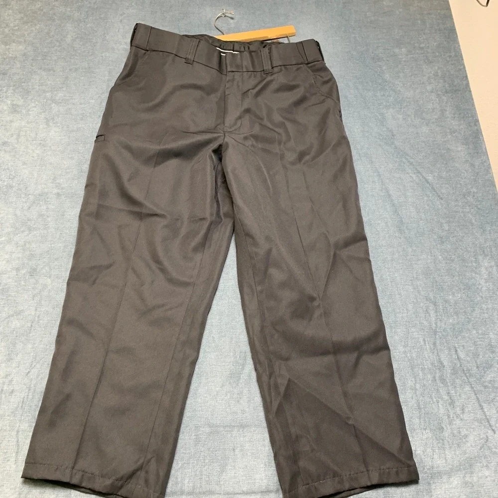 Mens Workwear Pants 38x32 Dark Brown Comfort Slash Pocket Straight Leg Outdoor
